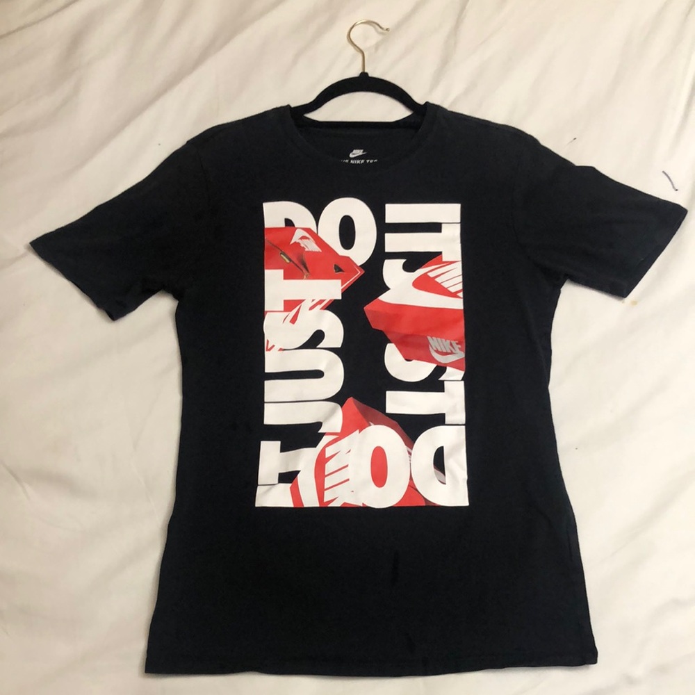 Nike The Nike Tee JUST DO IT Shoebox Men's Sportswear T-shirt Small White